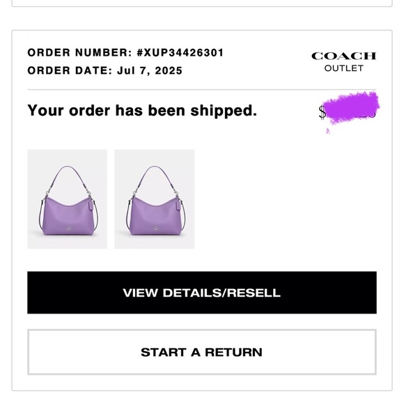 COACH Shoulder/Crossbody Purse Purple Pebble Leather w Silver Hardware NEW! - Picture 12 of 12